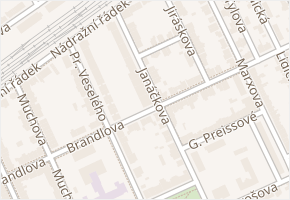 Janáčkova v obci Hodonín - mapa ulice