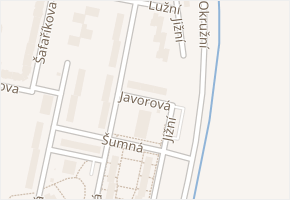 Javorová v obci Hodonín - mapa ulice