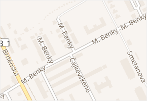 M. Benky v obci Hodonín - mapa ulice