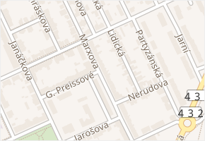 Marxova v obci Hodonín - mapa ulice