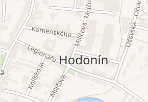 Milíčova v obci Hodonín - mapa ulice