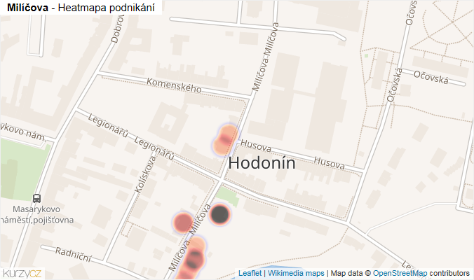 Mapa Milíčova - Firmy v ulici.