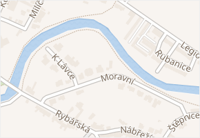 Moravní v obci Hodonín - mapa ulice