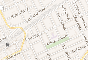 Muchova v obci Hodonín - mapa ulice