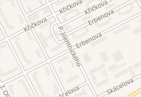 P. Jilemnického v obci Hodonín - mapa ulice