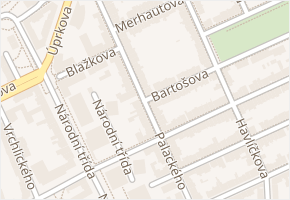 Palackého v obci Hodonín - mapa ulice