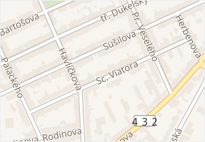 Sc. Viatora v obci Hodonín - mapa ulice