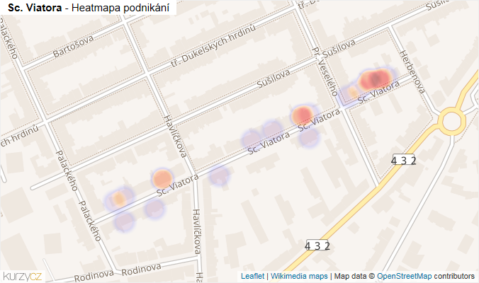 Mapa Sc. Viatora - Firmy v ulici.