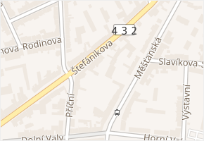 Štefánikova v obci Hodonín - mapa ulice