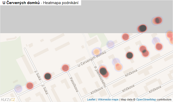 Mapa U Červených domků - Firmy v ulici.