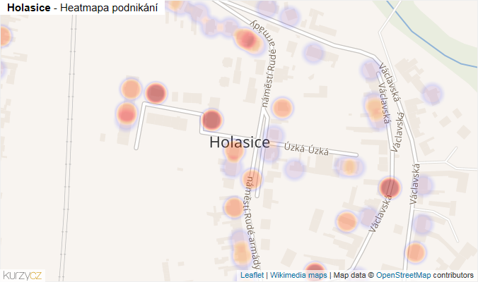 Mapa Holasice - Firmy v části obce.