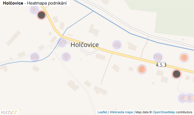 Mapa Holčovice - Firmy v části obce.