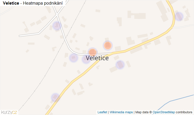 Mapa Veletice - Firmy v části obce.