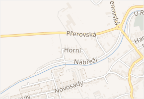 Horní v obci Holešov - mapa ulice