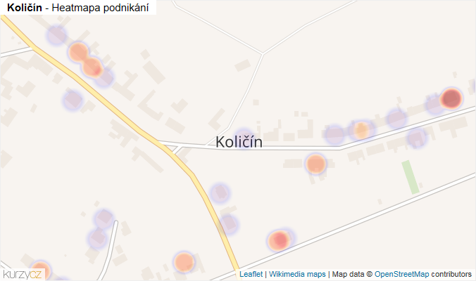 Mapa Količín - Firmy v části obce.