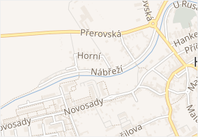 Nábřeží v obci Holešov - mapa ulice