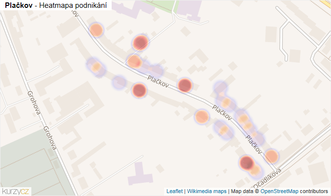 Mapa Plačkov - Firmy v ulici.