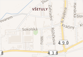 Sokolská v obci Holešov - mapa ulice