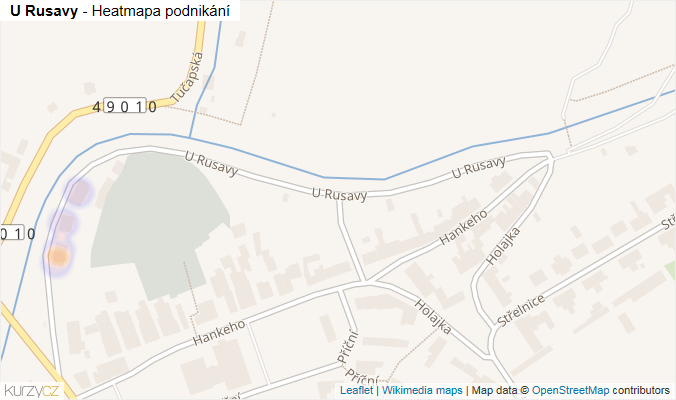 Mapa U Rusavy - Firmy v ulici.