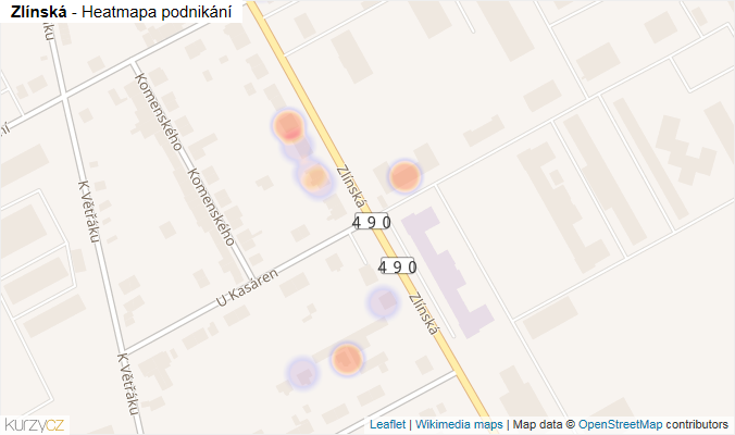 Mapa Zlínská - Firmy v ulici.