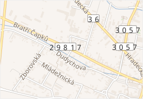 Bratří Čapků v obci Holice - mapa ulice