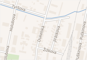 Dukelská v obci Holice - mapa ulice