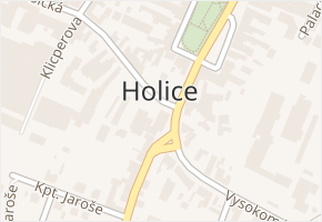 Holice v obci Holice - mapa části obce