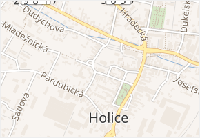 Komenského v obci Holice - mapa ulice