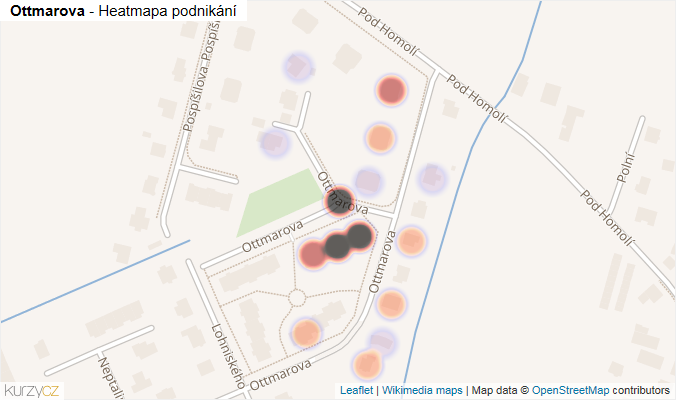 Mapa Ottmarova - Firmy v ulici.