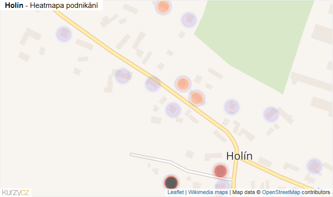 Mapa Holín - Firmy v části obce.