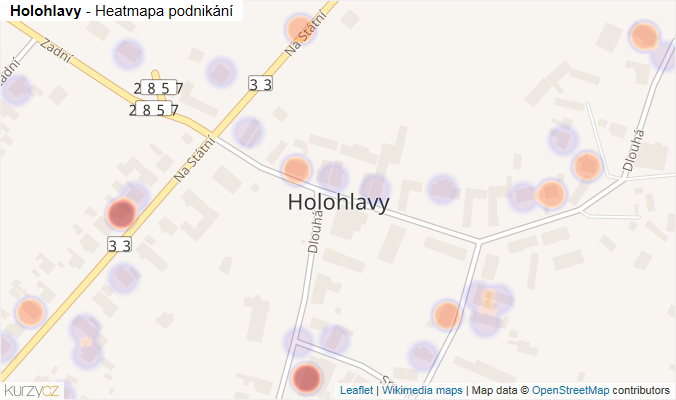 Mapa Holohlavy - Firmy v části obce.
