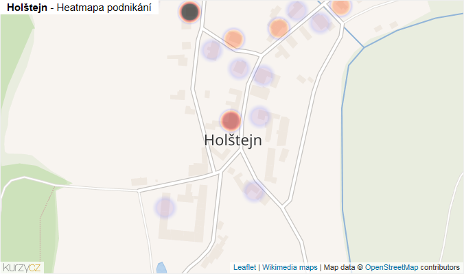 Mapa Holštejn - Firmy v části obce.