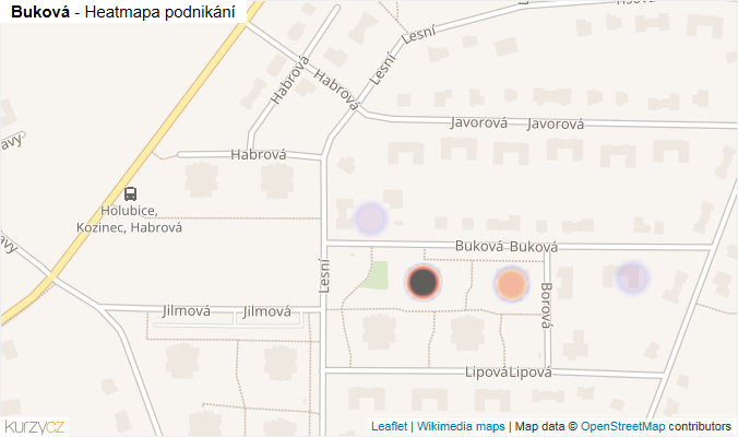 Mapa Buková - Firmy v ulici.