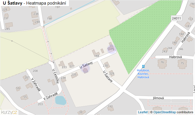 Mapa U Šatlavy - Firmy v ulici.