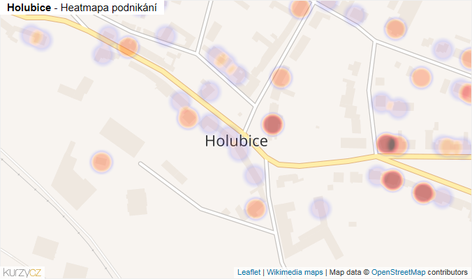 Mapa Holubice - Firmy v části obce.