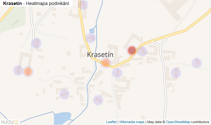 Mapa Krasetín - Firmy v části obce.