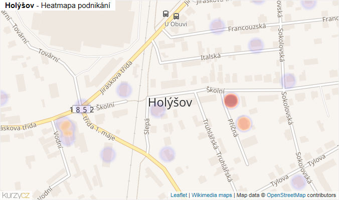 Mapa Holýšov - Firmy v části obce.
