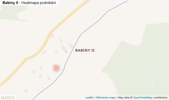 Mapa Babiny II - Firmy v části obce.