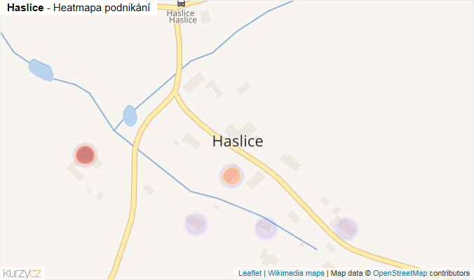 Mapa Haslice - Firmy v části obce.