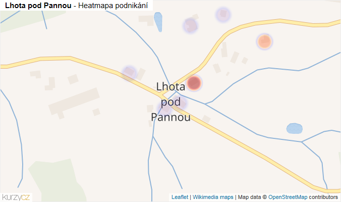 Mapa Lhota pod Pannou - Firmy v části obce.