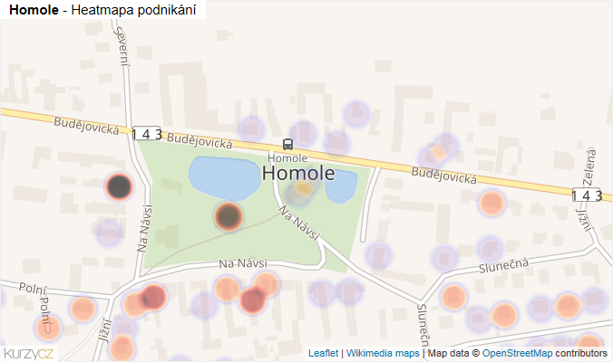 Mapa Homole - Firmy v části obce.