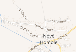 Horní v obci Homole - mapa ulice