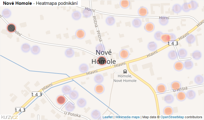Mapa Nové Homole - Firmy v části obce.