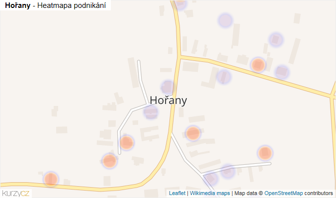 Mapa Hořany - Firmy v části obce.