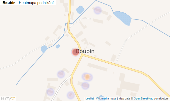 Mapa Boubín - Firmy v části obce.