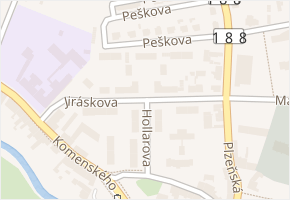 Hollarova v obci Horažďovice - mapa ulice