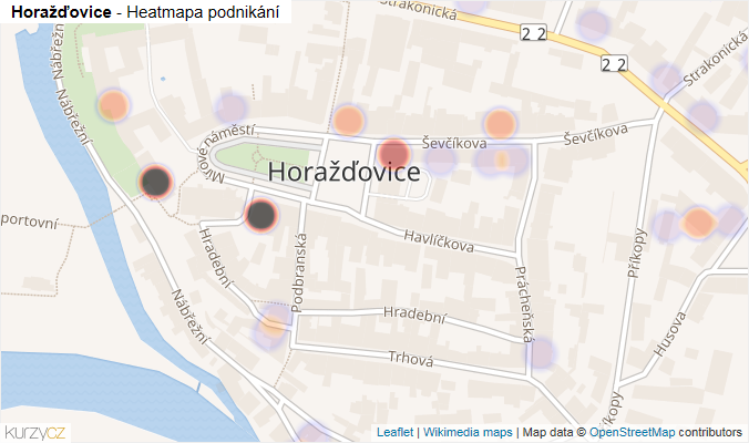Mapa Horažďovice - Firmy v části obce.