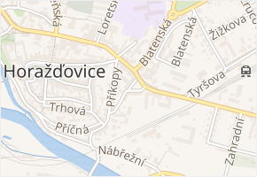 Husovo náměstí v obci Horažďovice - mapa ulice