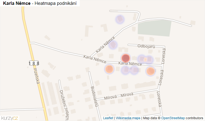 Mapa Karla Němce - Firmy v ulici.