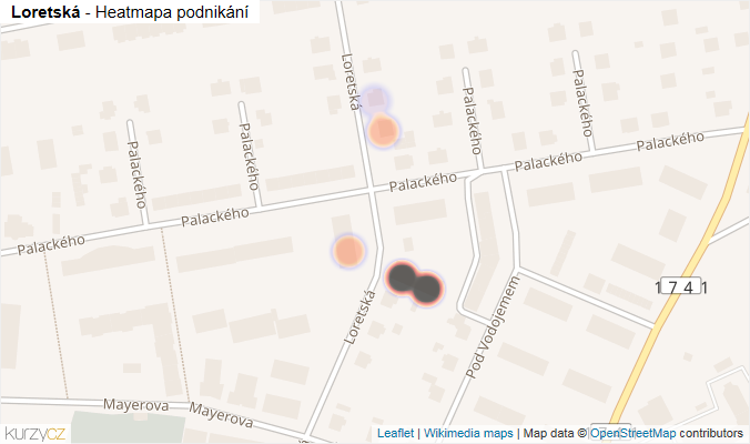 Mapa Loretská - Firmy v ulici.
